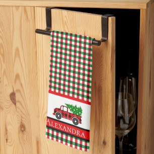 Paño De Cocina Camión de árbol Chef Red Green Holiday Plage