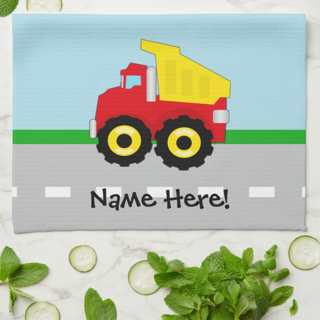 Paño De Cocina Camión de construcción para niños (Doblado)