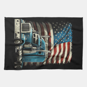 Paño De Cocina Camionero Bandera Estadounidense Para Camión Patri