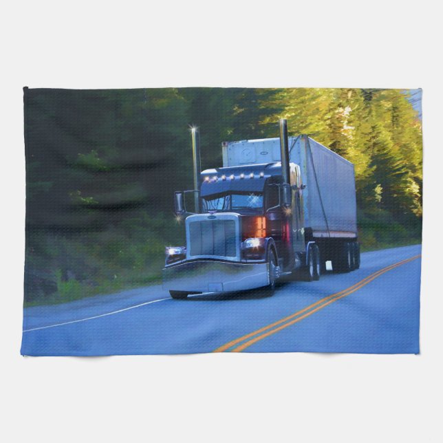 Paño De Cocina Camioneros, grandes camiones de transporte (Horizontal)