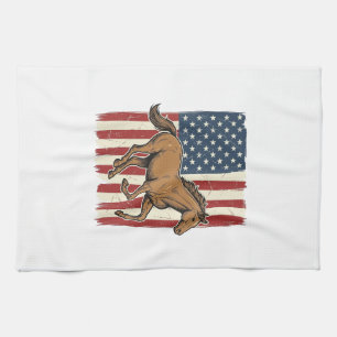 Paño De Cocina Camisa de diseño de bandera patriótica de caballo