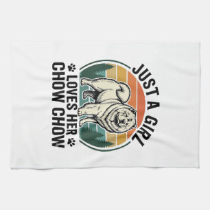 Paño De Cocina Camisa de perro Chow Chow Arte de chica vintage am