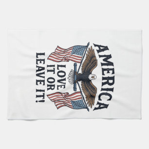 Paño De Cocina Camiseta Águila Patriótica América Amarla o Dejarl