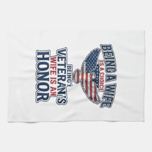 Paño De Cocina Camiseta Águila Patriótica Honor Esposa de Veteran