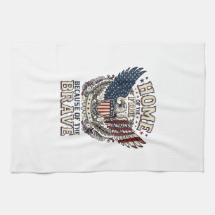 Paño De Cocina Camiseta Águila Patriótica Vintage Hogar de los Li