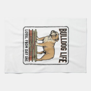 Paño De Cocina Camiseta Amante del Bulldog Arte de Perro Grabado 