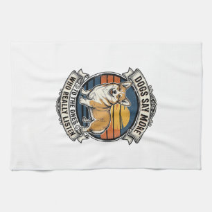 Paño De Cocina Camiseta Cita Corgi Grabado Vintage Amante Perros_