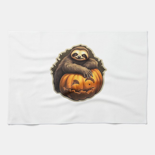 Paño De Cocina Camiseta clásica de Halloween con temática eslovac (Horizontal)