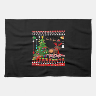 Paño De Cocina Camiseta clásica fea de Navidad de culo de perro D