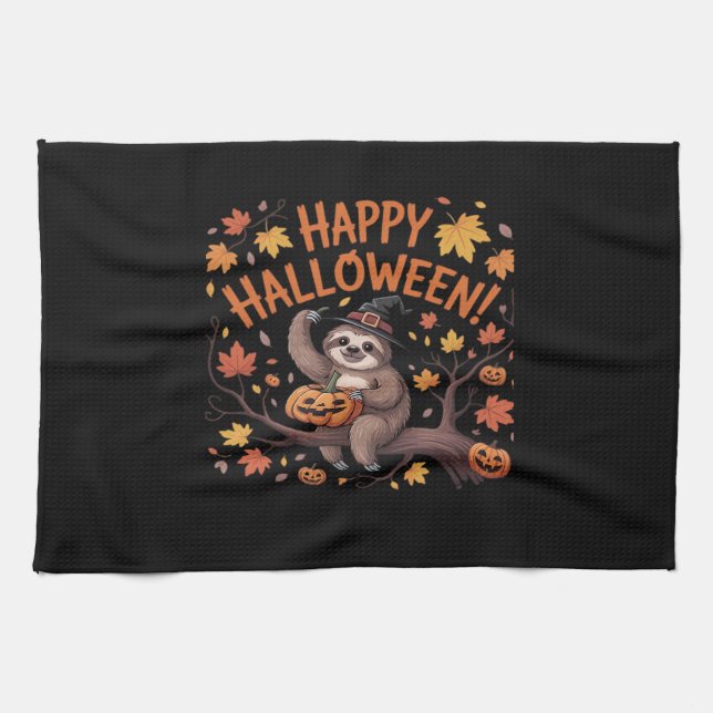 Paño De Cocina Camiseta clásica Sloth Halloween Day (Horizontal)