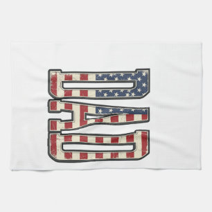 Paño De Cocina Camiseta con diseño de letra de bandera patriótica
