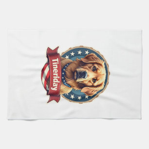 Paño De Cocina Camiseta con grabado de Golden Retriever patriótic