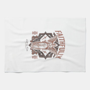 Paño De Cocina Camiseta cristiana grabado vintage ángel fielmente
