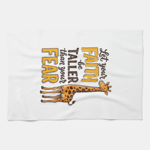 Paño De Cocina Camiseta cristiana vintage de jirafa Fear Over Fai