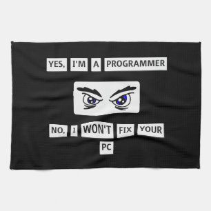 Paño De Cocina Camiseta de advertencia del programador