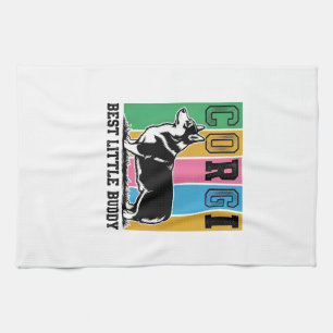 Paño De Cocina Camiseta de amor Corgi Grabado Vintage Silueta de 
