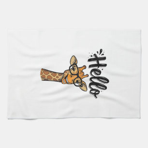 Paño De Cocina Camiseta de animal lindo con grabado vintage de ji