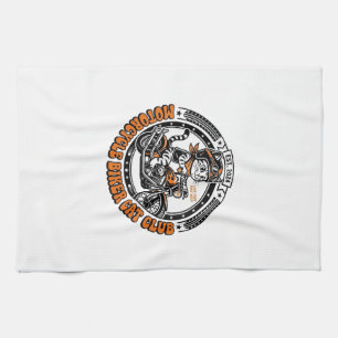 Paño De Cocina Camiseta de arte para amantes de gatos en motocicl