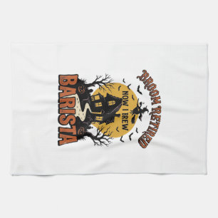 Paño De Cocina Camiseta de Barista de Halloween Bruja Divertida C