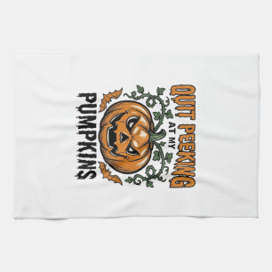 Paño De Cocina Camiseta de calabaza de Halloween grabado vintage 