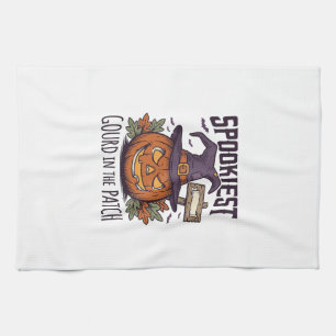 Paño De Cocina Camiseta de calabaza espeluznante grabado vintage 