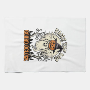 Paño De Cocina Camiseta de calabaza fantasma Grabado vintage de H