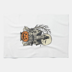 Paño De Cocina Camiseta de Casa Embrujada Grabado Vintage Hallowe