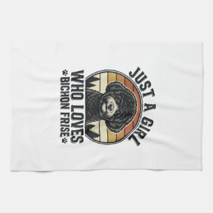 Paño De Cocina Camiseta de chica Bichon Frise amante de perros vi