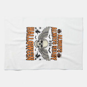 Paño De Cocina Camiseta de cráneo de Halloween Grabado vintage Es