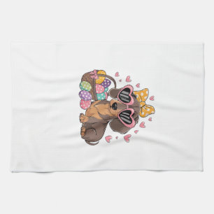 Paño De Cocina Camiseta de Dachshund lindo de Pascua