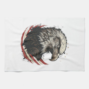 Paño De Cocina Camiseta de diseño de grabado patriótico águila ca