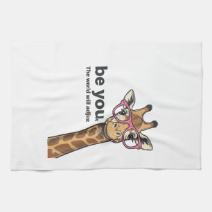 Paño De Cocina Camiseta de diseño de grabado vintage de jirafa di