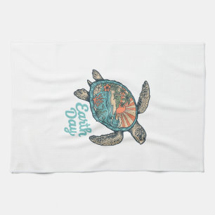 Paño De Cocina Camiseta de diseño de grabado vintage de tortuga m