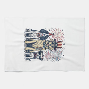 Paño De Cocina Camiseta de diseño de grabado vintage trío de perr