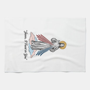 Paño De Cocina Camiseta de diseño vintage de grabado Jesús confío