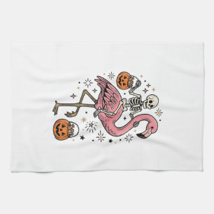Paño De Cocina Camiseta de dulces de Halloween de flamenco montan