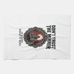 Paño De Cocina Camiseta de Espejo Embrujado Grabado Antiguo Casa 