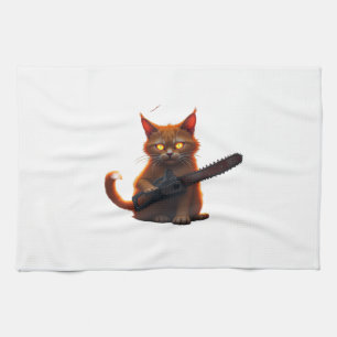 Paño De Cocina camiseta de gato con motosierra Classic T-Shirt