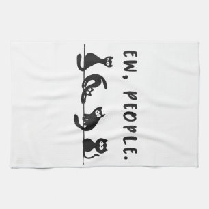 Paño De Cocina Camiseta de gato negro mujeres graciosas nuevas pe