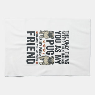 Paño De Cocina Camiseta de grabado vintage amigo familia Pug dive