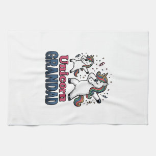 Paño De Cocina Camiseta de grabado vintage de abuelo unicornio_1