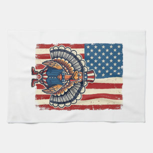 Paño De Cocina Camiseta de grabado vintage de bandera de Turquía 