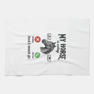 Paño De Cocina Camiseta de grabado vintage de caballo divertido l