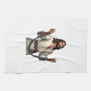 Paño De Cocina Camiseta de grabado vintage de cadenas rotas de Je