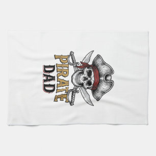 Paño De Cocina Camiseta de grabado vintage de espada de cráneo de