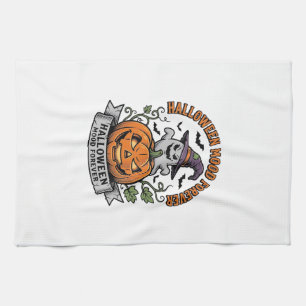 Paño De Cocina Camiseta de grabado vintage de fantasma de calabaz