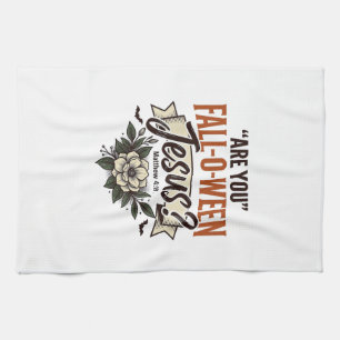 Paño De Cocina Camiseta de grabado vintage de Jesús Fall-O-Ween c