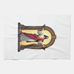 Paño De Cocina Camiseta de grabado vintage de luz de puerta de Je