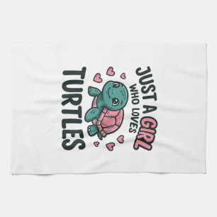Paño De Cocina Camiseta de grabado vintage de niña amante de tort