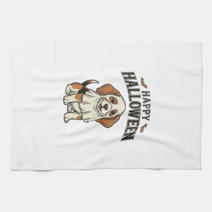 Paño De Cocina Camiseta de grabado vintage de perro fantasma Feli